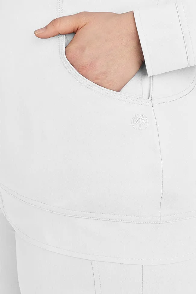 Purple Label Women's Dakota Zip Up Scrub Jacket | White
