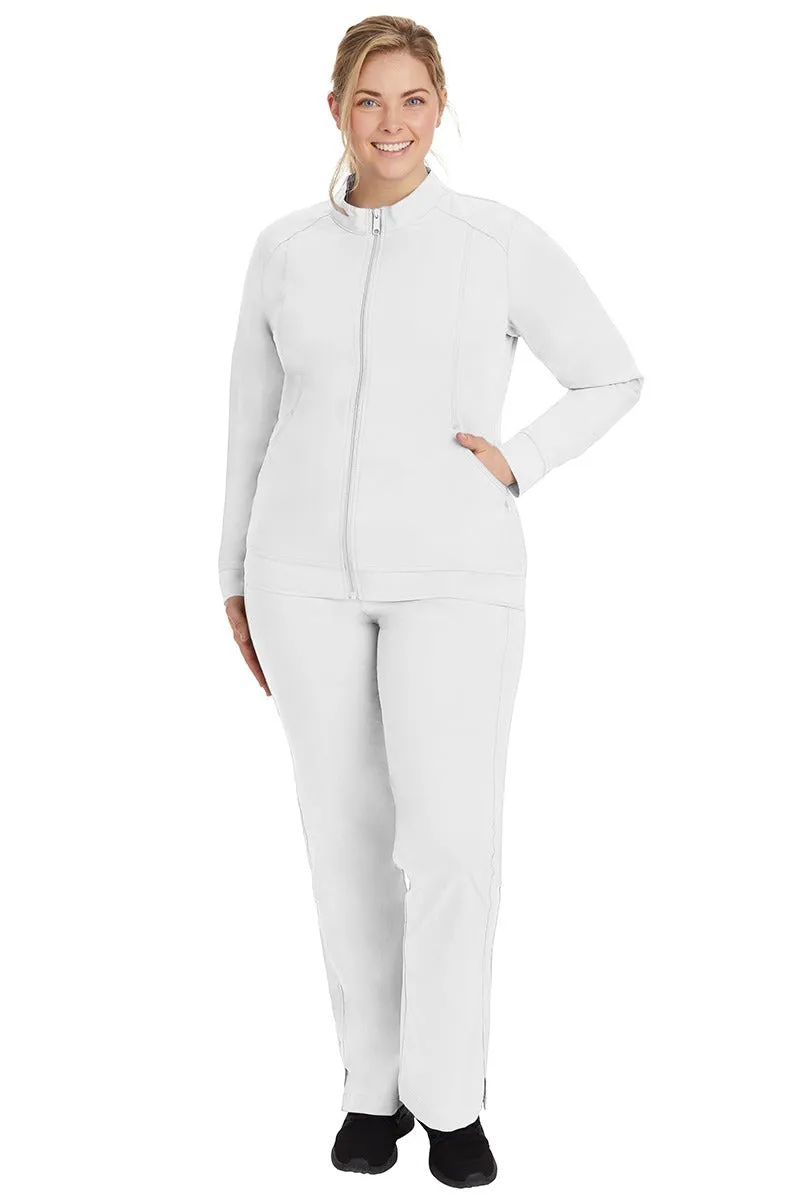 Purple Label Women's Dakota Zip Up Scrub Jacket | White