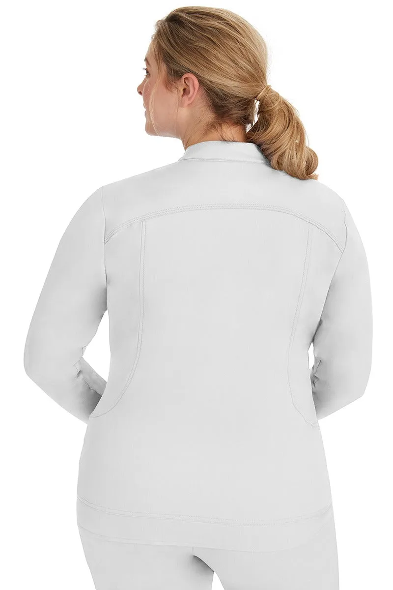 Purple Label Women's Dakota Zip Up Scrub Jacket | White