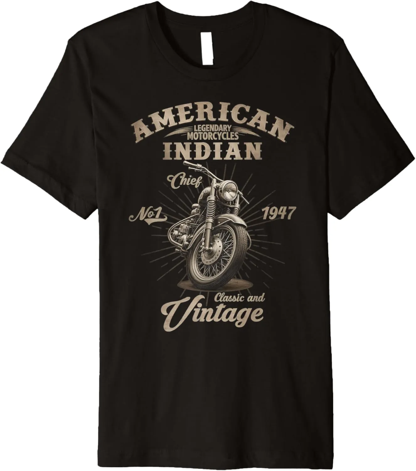 Retro American Motorcycle Indian For Old Biker Premium T-Shirt