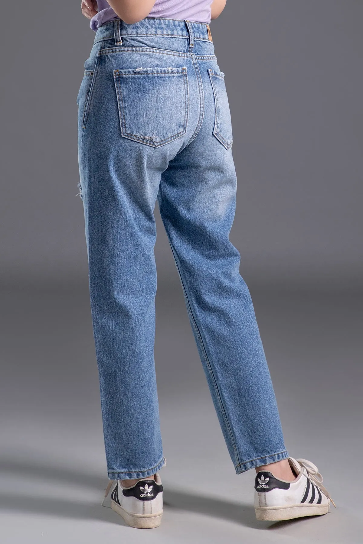Ripped Boyfriend Jeans (Light Blue) (Milkyway )