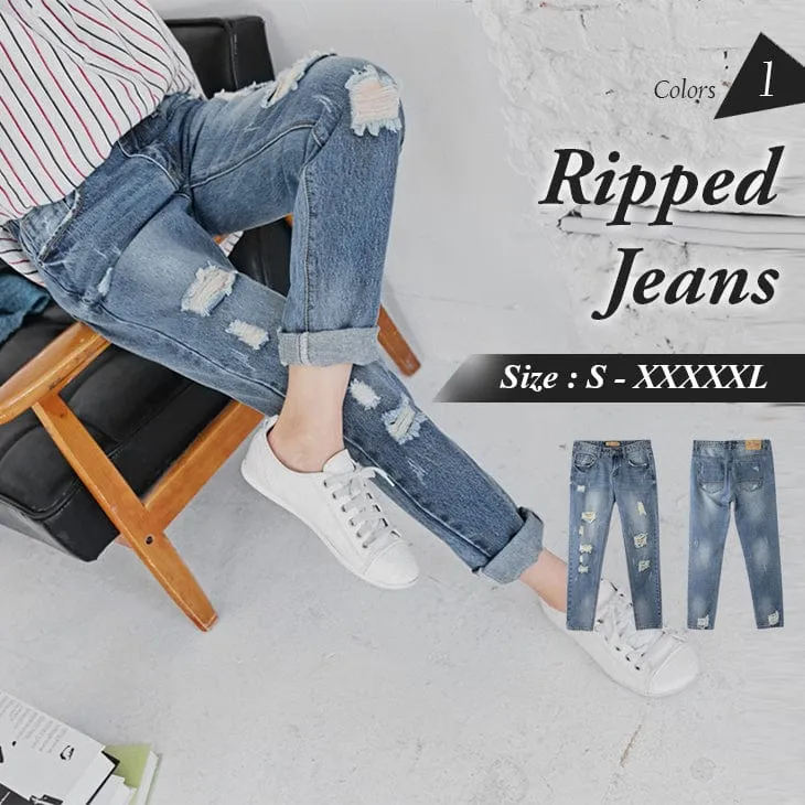 RIPPED BOYFRIEND JEANS