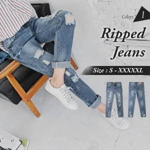 RIPPED BOYFRIEND JEANS