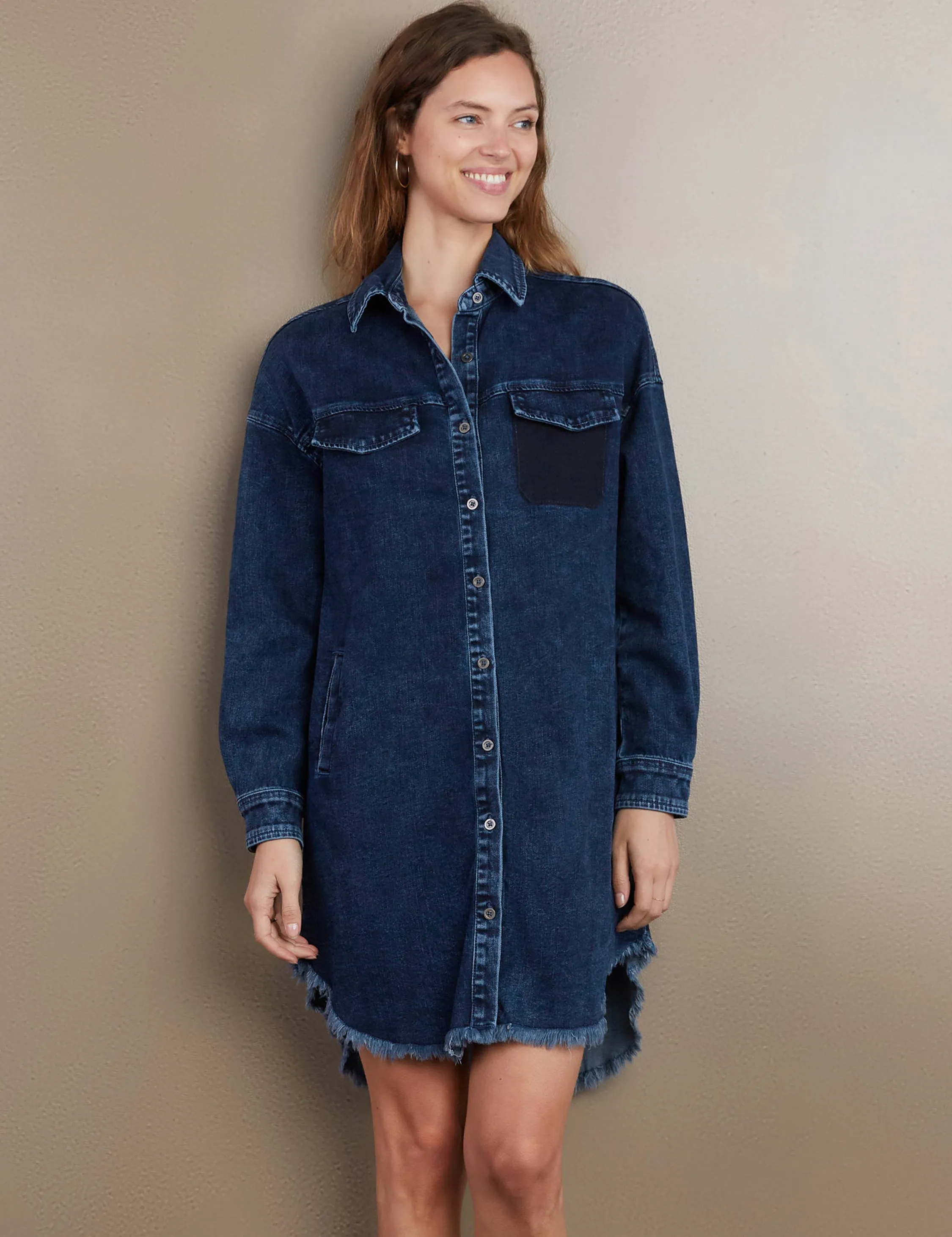 Short Denim Shirtdress