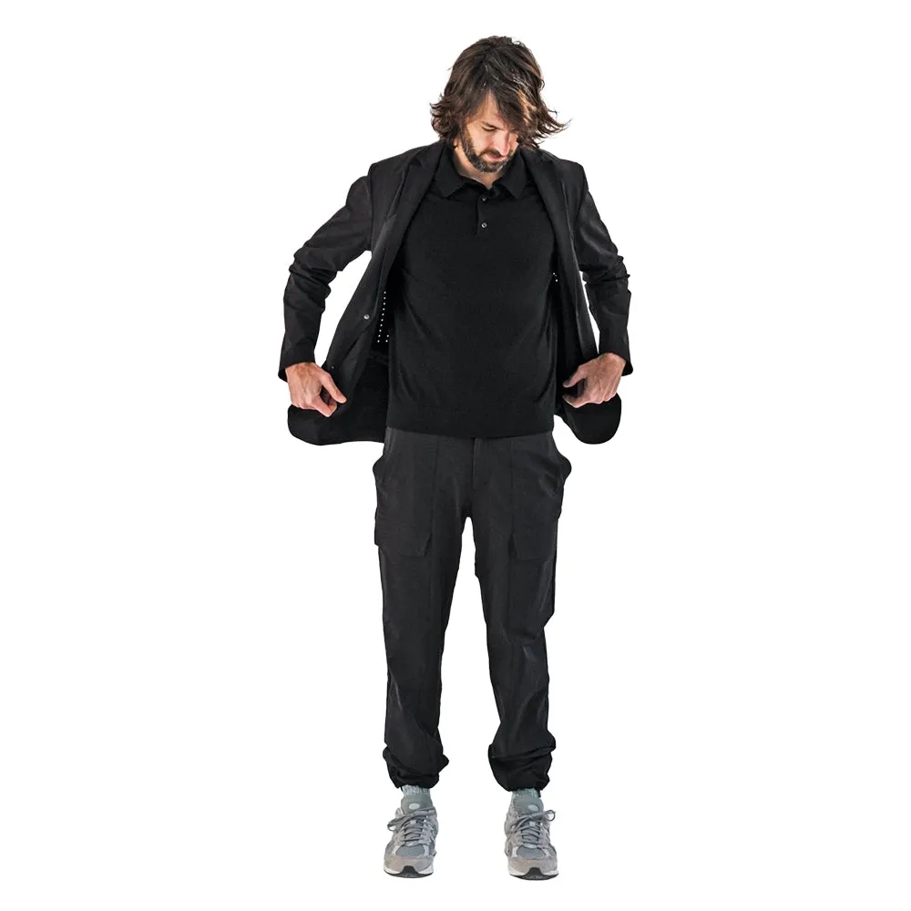 SILENCIOSA Suit Pleated Blazer - Black