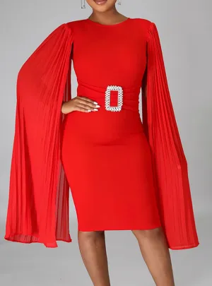 Solid Sashes Diamonds Party Elegant Vintage Woman Dress