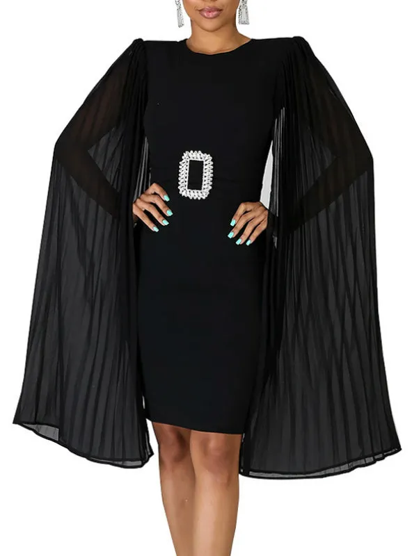 Solid Sashes Diamonds Party Elegant Vintage Woman Dress