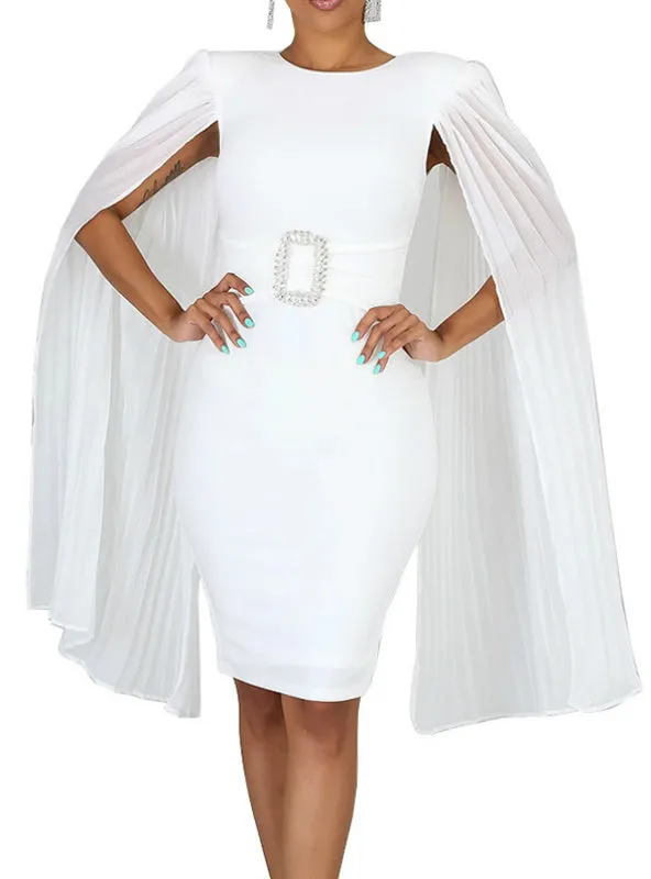 Solid Sashes Diamonds Party Elegant Vintage Woman Dress