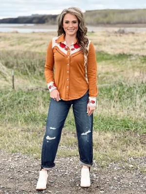 The Retro Rose Button Up