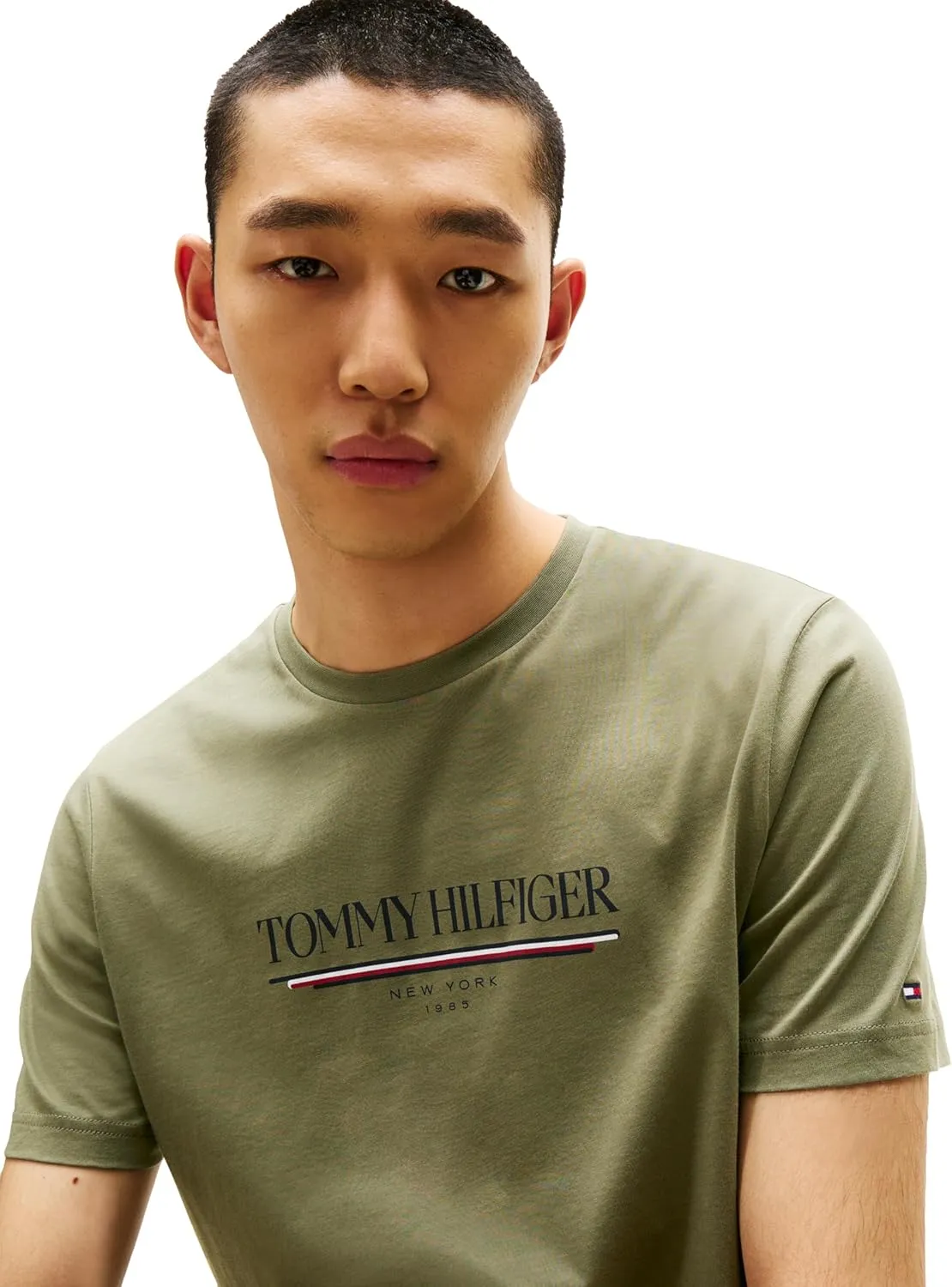 Tommy Hilfiger Men's Short Sleeve Cotton Graphic T-Shirts with Printed Logo