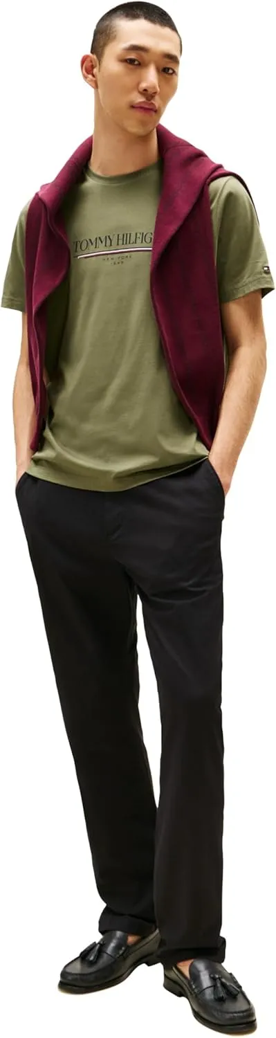 Tommy Hilfiger Men's Short Sleeve Cotton Graphic T-Shirts with Printed Logo