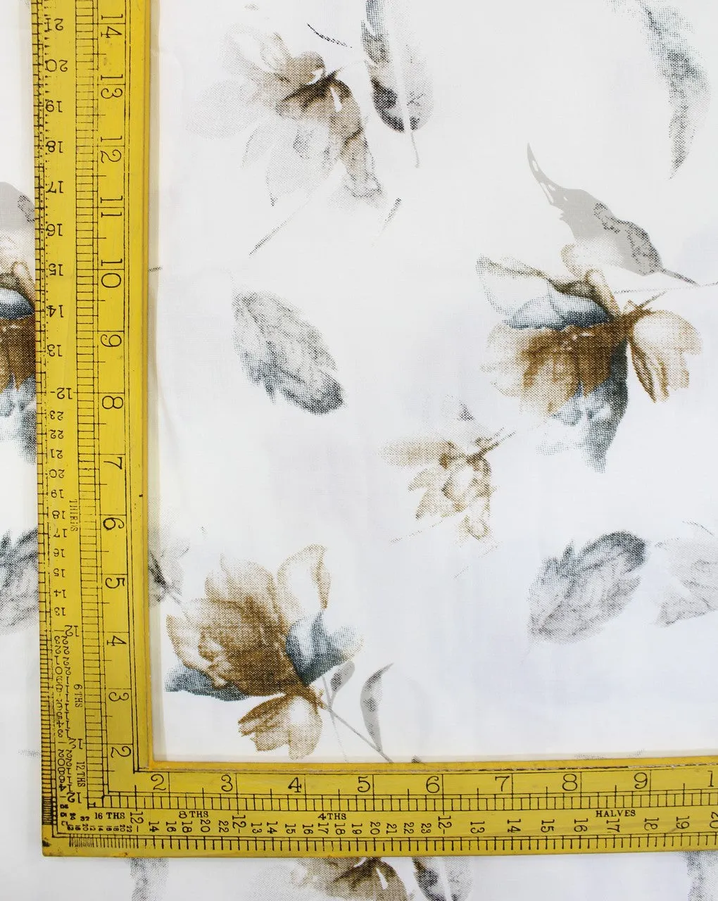 White And Multicolor Floral Design Rayon Fabric