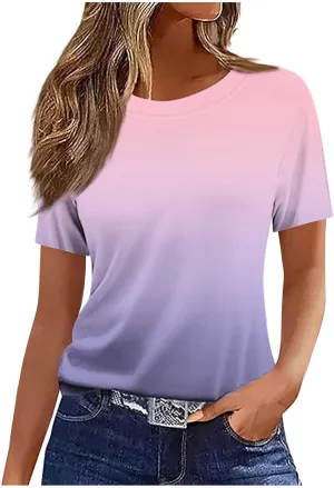Womens Boho Floral Summer Tops 2025 Trendy Blouses Tunic Short Sleeve T Shirts Dressy Causal Ladies Spring Clothes