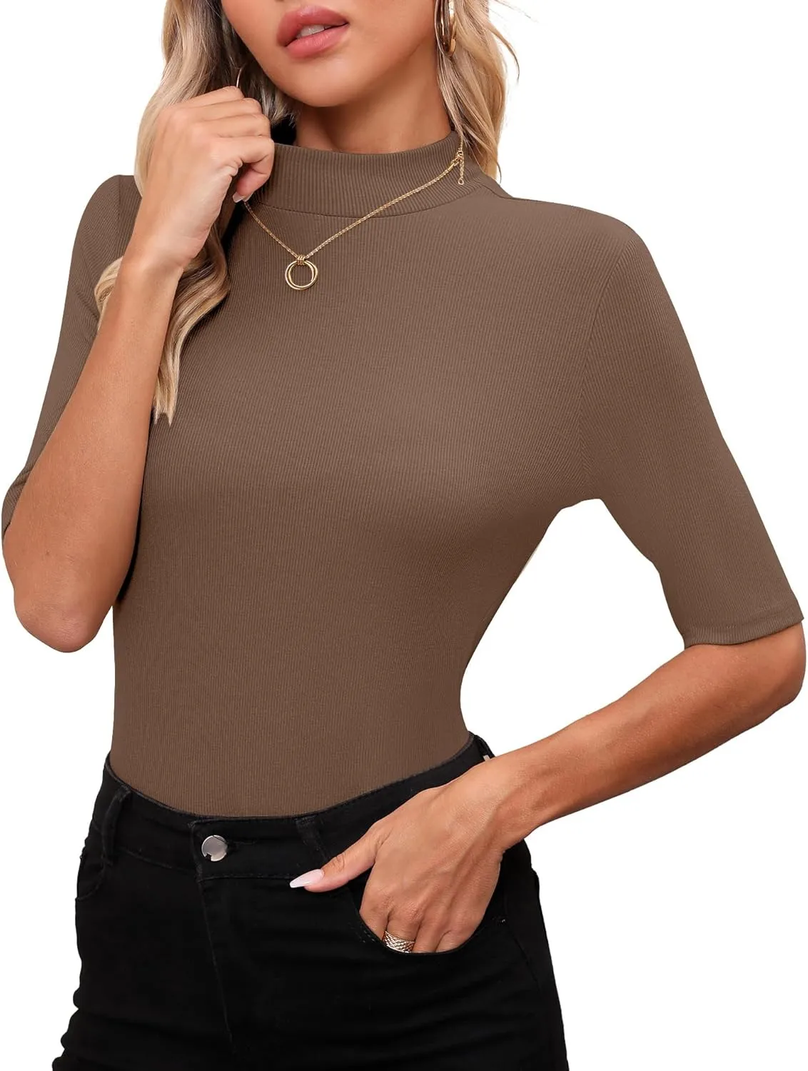 Womens Tops Summer Short Sleeve Shirts Business Dressy Casual T Shirts Tops for Women Trendy