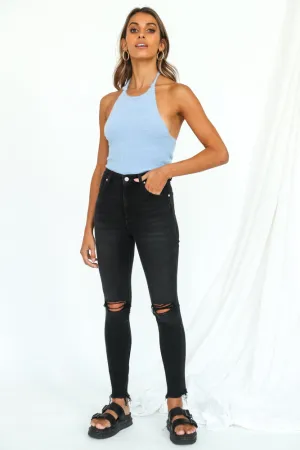 WRANGLER Hi Pins Cropped Skinny Jeans Backbite Black